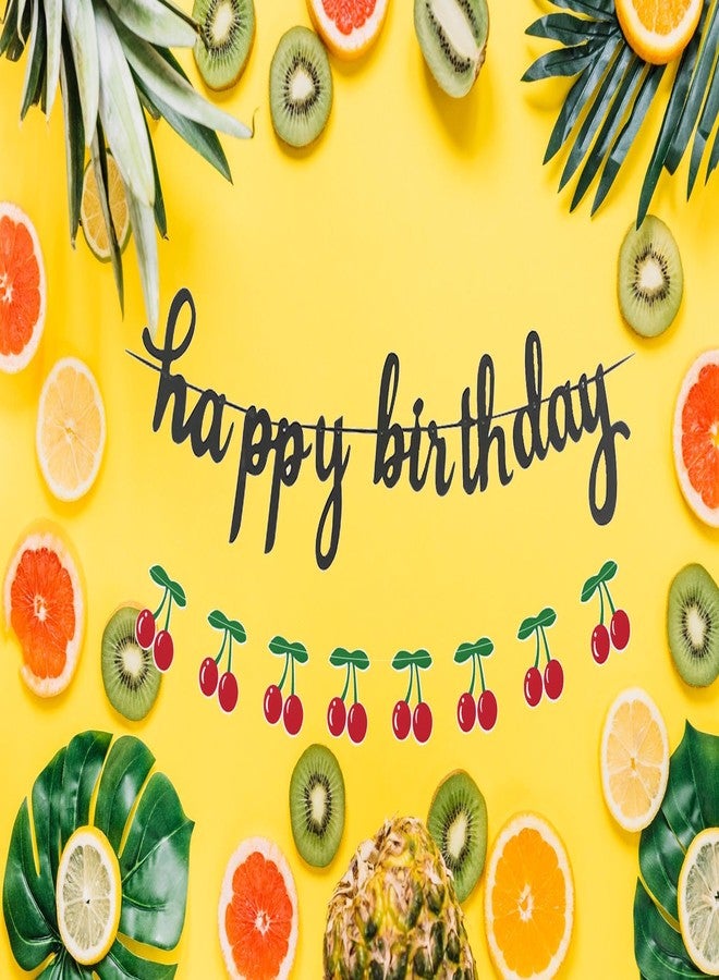 PLAP Cherry Happy Birthday Banner Cherry Party Birthday Banner Birthday Party Decoration - Image 3